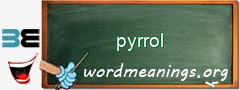 WordMeaning blackboard for pyrrol